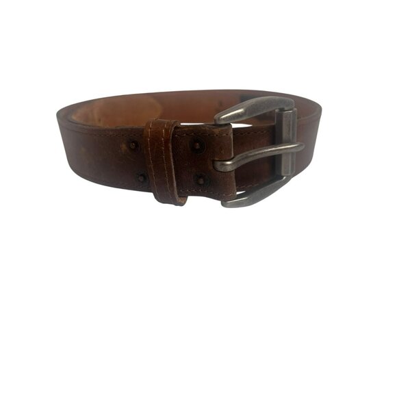 Levis Brown Genuine Leather Belt with Silver Buckle S 30-32 - Picture 1 of 7